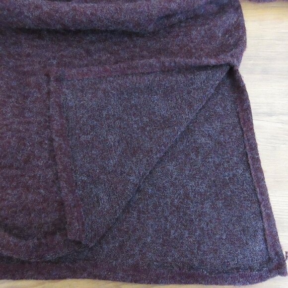 SJS Women Sweater Sz Medium Burgundy Marled Knit Tunic Long Sleeve Side Slits - Picture 4 of 6